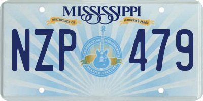 MS license plate NZP479