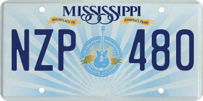 MS license plate NZP480