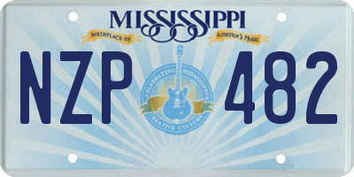MS license plate NZP482