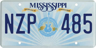 MS license plate NZP485