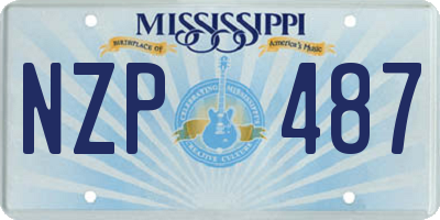 MS license plate NZP487