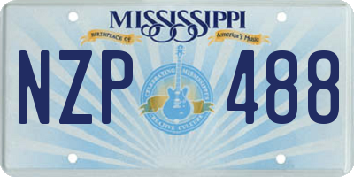MS license plate NZP488