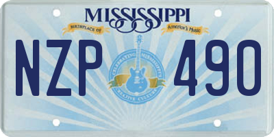 MS license plate NZP490