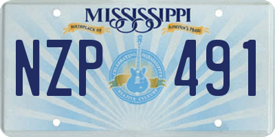 MS license plate NZP491
