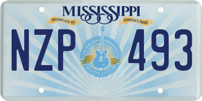 MS license plate NZP493