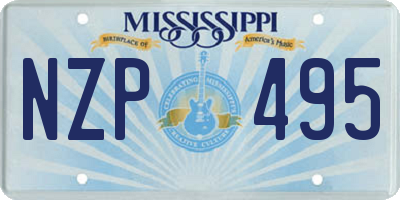 MS license plate NZP495