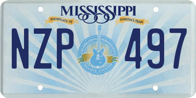 MS license plate NZP497