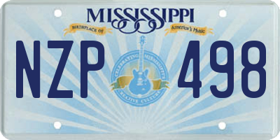 MS license plate NZP498