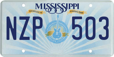 MS license plate NZP503