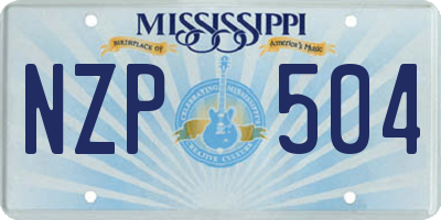 MS license plate NZP504