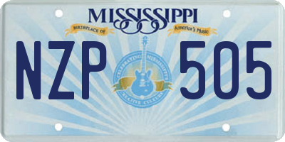 MS license plate NZP505