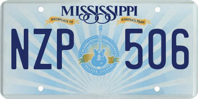MS license plate NZP506