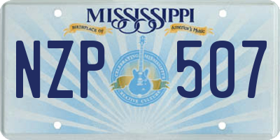 MS license plate NZP507