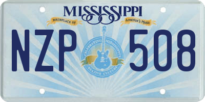 MS license plate NZP508