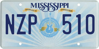 MS license plate NZP510