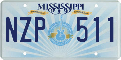MS license plate NZP511
