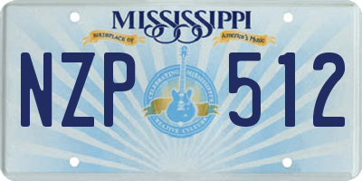 MS license plate NZP512