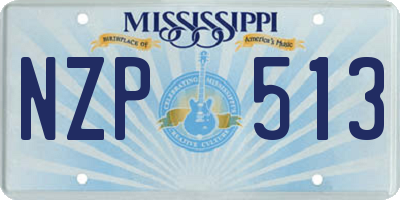 MS license plate NZP513