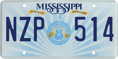 MS license plate NZP514