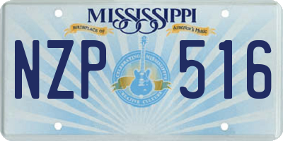 MS license plate NZP516