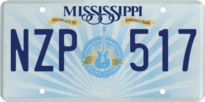 MS license plate NZP517