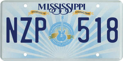 MS license plate NZP518