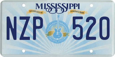 MS license plate NZP520