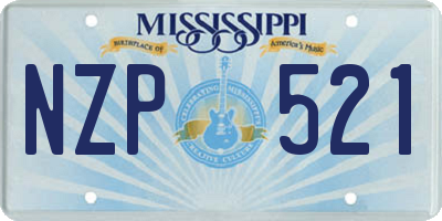MS license plate NZP521