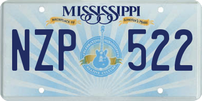 MS license plate NZP522