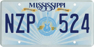 MS license plate NZP524
