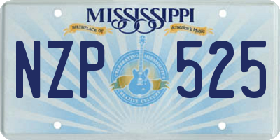 MS license plate NZP525