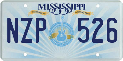 MS license plate NZP526