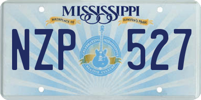 MS license plate NZP527