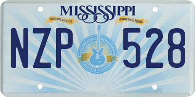 MS license plate NZP528