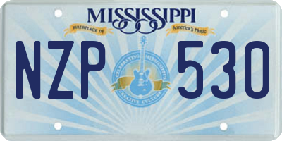 MS license plate NZP530