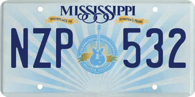 MS license plate NZP532