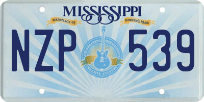 MS license plate NZP539