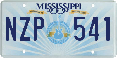 MS license plate NZP541