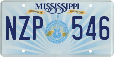 MS license plate NZP546
