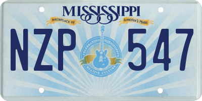 MS license plate NZP547