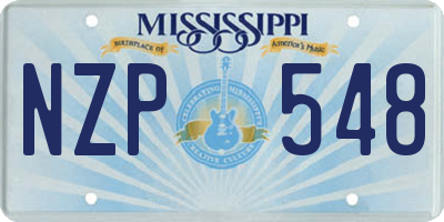 MS license plate NZP548