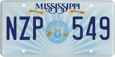 MS license plate NZP549