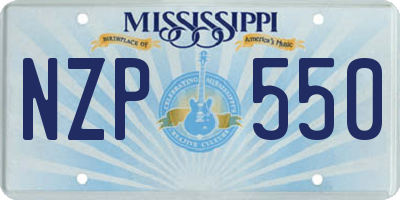 MS license plate NZP550