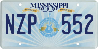 MS license plate NZP552