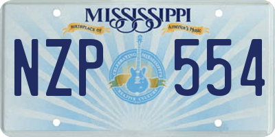 MS license plate NZP554