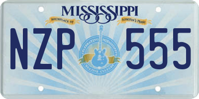 MS license plate NZP555