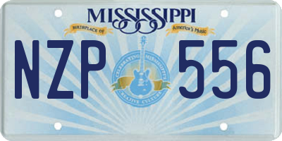 MS license plate NZP556