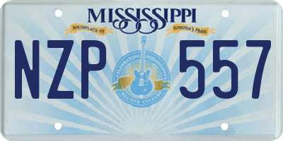MS license plate NZP557