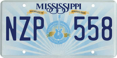 MS license plate NZP558