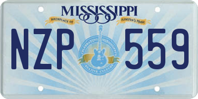 MS license plate NZP559